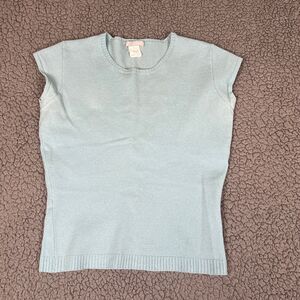 J. CREW Top Women Wool Blend Sweater Tank Light Blue Color Size Small (See Desc)